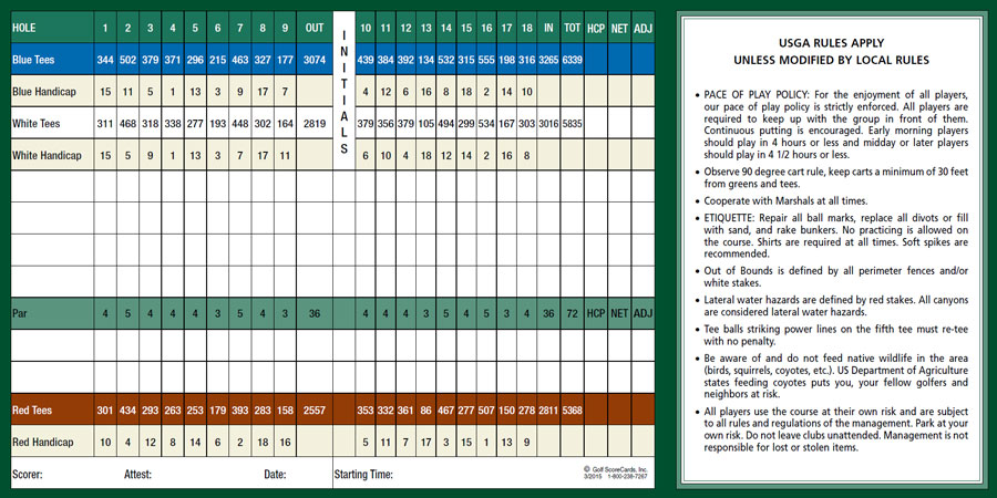 Scorecard Front